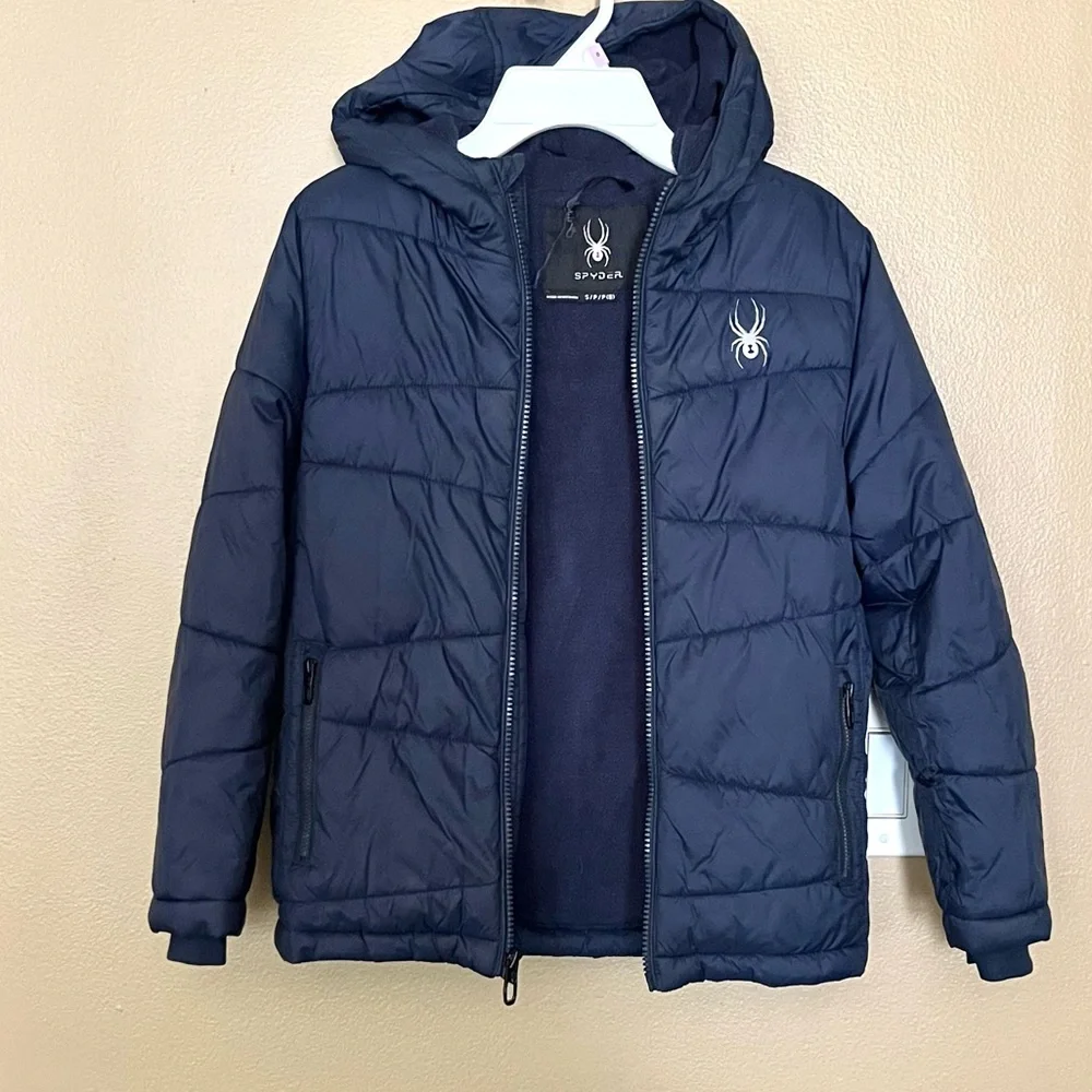 SPYDER Kids Little Boy Jacket size SMALL =  8 YRS Casual Cozy Winter  Navy Blue